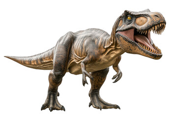 Fototapeta premium Predatory and dangerous dinosaur with sharp fangs on a transparent background