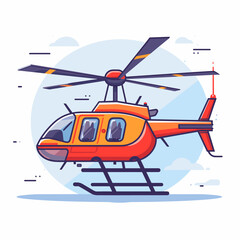 Helicopter vector illustration isolated on white background. Flat design.
