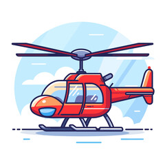 Helicopter icon. Vector illustration of a helicopter in cartoon style.