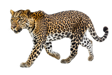Fototapeta premium Full-length leopard on a transparent background