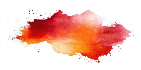 A vibrant watercolor splash in shades of red, orange, and yellow, perfect for backgrounds.