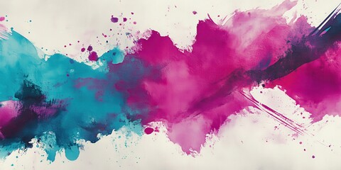Obraz premium A vibrant watercolor splash in pink and teal, evoking creativity and artistic expression.