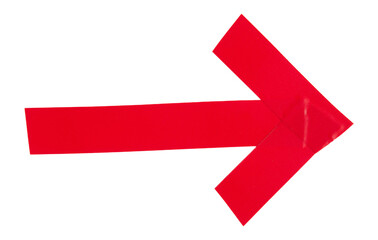 Red arrow shape sticky tape cut out design element