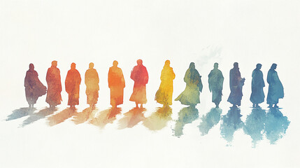 The twelve chosen, disciples. Biblical. Christian religious
