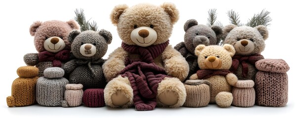 a teddy bear wearing a hat and scarf

