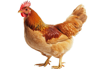 Fototapeta premium Domestic chicken in full growth on a transparent background