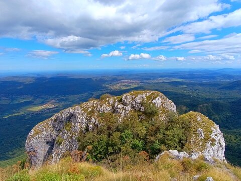 Mountain Klek, famous hiking destination near Ogulin town in Croatia. Beautiful sunny day.
