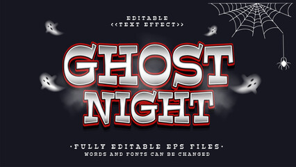 editable ghost night halloween text effect