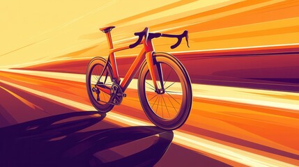 Vibrant Racing Bicycle in Motion with Dynamic Lines