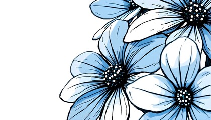 Fototapeta premium A close-up view of delicate blue and white flowers with soft