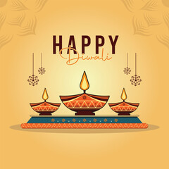 Happy Diwali Wishes Design Vector illustration 