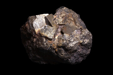 Pyrite mineral with gleaming surface and detailed, reflective crystal formations