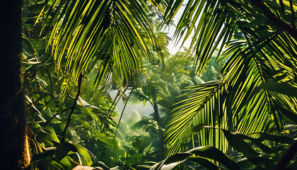 Xishuangbanna palm beauty, tropical tree sway