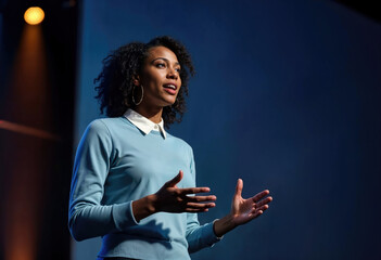 Confident Woman Giving a Presentation