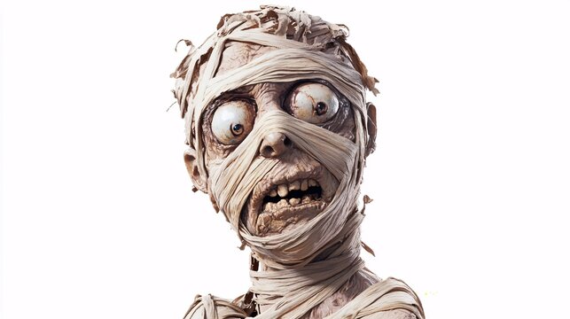 a mummy with unraveling bandages