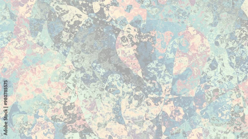 Aufkleber Seamless abstract psychedelic wavy background for loop playback. 4k video. Pastel colors. Noise effect
