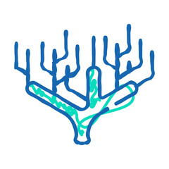 coral plant doodle icon sketch vector. coral plant sign. isolated symbol illustration