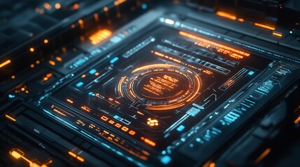 Abstract Cyberpunk Interface