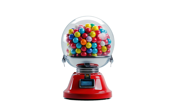 Gumball machine isolated on white or transparent background