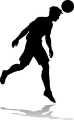 A soccer or football player male silhouette man