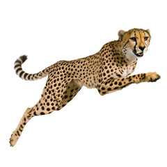 Cheetah leaping in mid-air