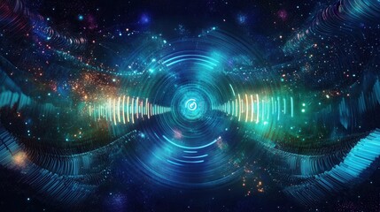Abstract Blue Wave Patterns with Light Effects