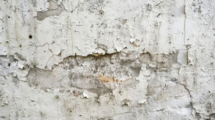 Cracked and Peeling White Paint on Concrete Wall, Full Frame , Texture , Background, Rough , texture , background