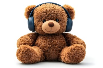 Obraz premium a teddy bear wearing headphones