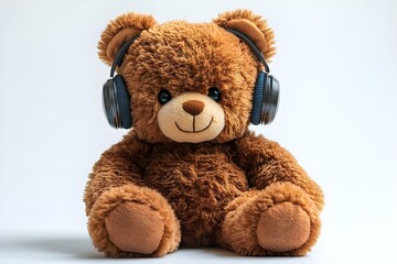 Obraz premium a teddy bear wearing headphones