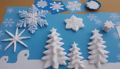 Winter snowflake on a wooden background