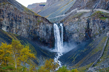 waterfall in the mountains