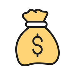 Icon of a money bag representing savings