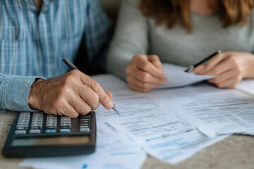 Managing finances can be complex task, especially for senior couple reviewing important documents together. They are focused on their retirement plans and bills, ensuring everything is in order