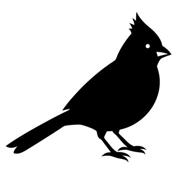 recommend clip art: vector cardinal black bird silhouette animal on white background 