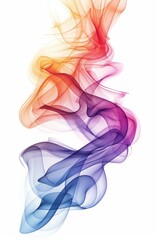 Colorful flowing smoke design creating an abstract visual effect with vibrant shades of red, orange, purple, and blue