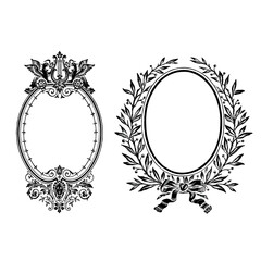 Графика и Аntique frame engraving. Antique baroque rococo frame-Vintage frame scroll ornament engraving border floral retro pattern antique style acanthus foliage swirl decorative design elиллюстрации