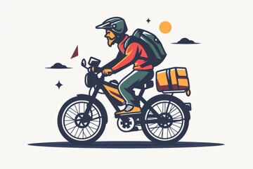 Obraz premium Delivery man on a bicycle, icon, delivery service logo