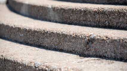stone steps of the staircase close up