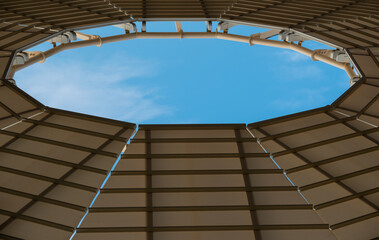 Obraz premium part of an antique stone structure and a fragment of the classical decoration of the building