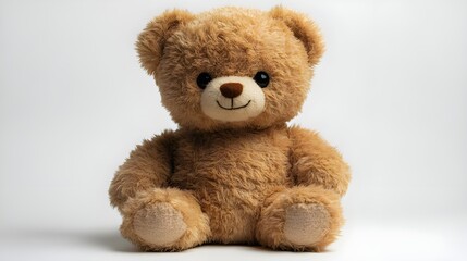 Obraz premium a brown teddy bear sitting on a white surface