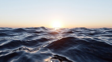 Obraz premium Sunrise Golden Light Over Tranquil Ocean