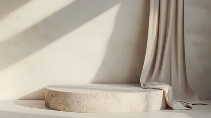 Simple round table under soft light
