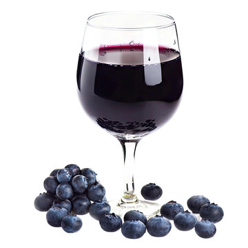 Glass of blueberry wine