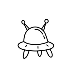 hand drawn ufo flying saucer