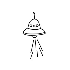 hand drawn ufo flying saucer