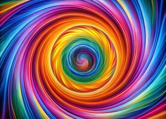 Fototapeta premium A swirling, mesmerizing spiral pattern with vibrant colors and hypnotic lines draws the viewer's gaze, creating a sense