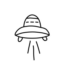 hand drawn ufo flying saucer