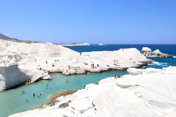 Greece Landscape, Sarakiniko Beach, Moon Beach, Greece, Europe, Summer