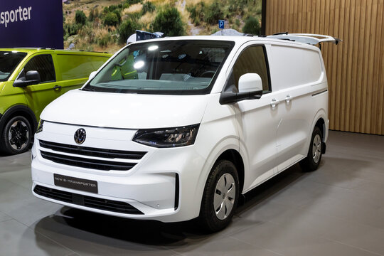 Volkswagen Transporter T7 electric van at the Hannover IAA Transportation Motor Show. Hannover, Germany - September 16, 2024
