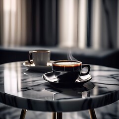 Fototapeta premium cup of coffee on a table